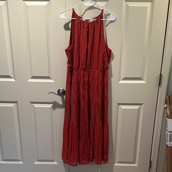 Maison Jules Rust Polka Dot Sleeveless Dress - Picture 1 of 8